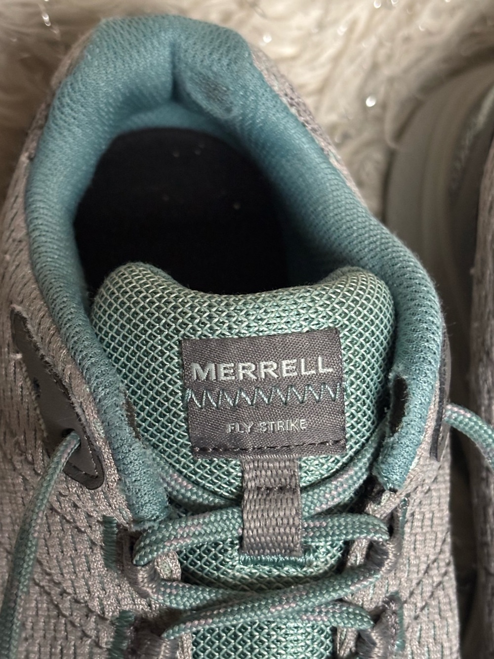 Merrell Fly Strike Women's Light Gray and Teal Paloma Athletic Shoes Size 8US - Picture 8 of 13
